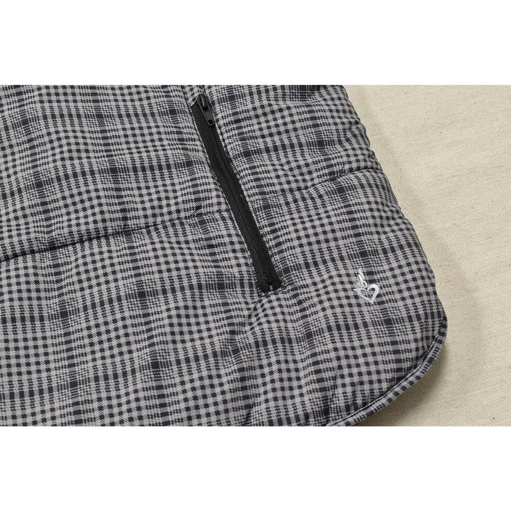 Torrid Active Black & White Plaid Puffer Vest Plus Size 1 Nylon Pockets - Picture 7 of 8